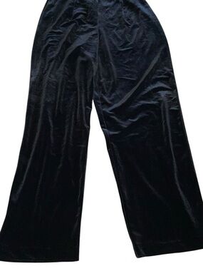 R&K Black Velvet Wide-Leg Trousers